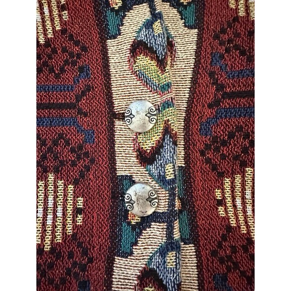 Paco Soler Crop Jacket Womens S/M Tapestry Knit Southwestern Boho 90s Vintage - Picture 9 of 16